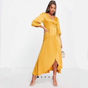 Golden ASOS size 10 midi dress